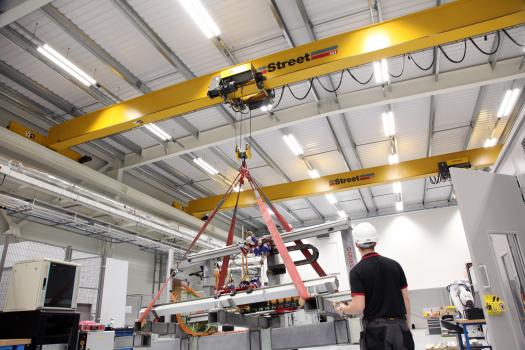 4) Advanced hoists and controls are exported globally by Street Crane to a network of independent crane builders.
