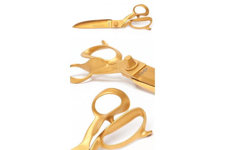 Wallwork TiN PVD coating producing a gold colour on the new EXO Gold scissor range from William Whiteley & Sons