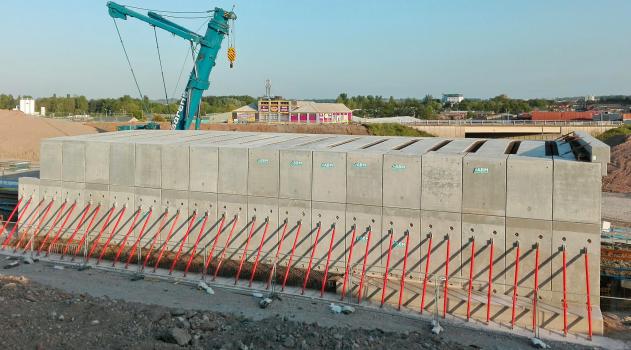 5) The portal vault units were stitched together with in-situ concrete