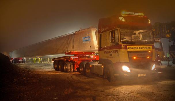 7) The bridge beams were carried to site by Walker Haulage of Tuxford