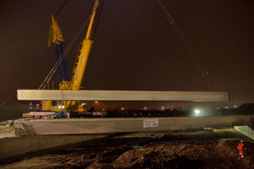 3) One of the largest mobile cranes in the UK with a 1500 tonne capacity was required to lift the beams into place