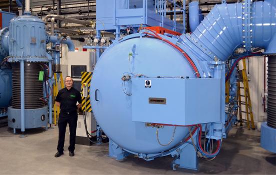 1) Peter Cookson pictured with the new SECO Warwick vacuum furnance at Wallwork Cambridge