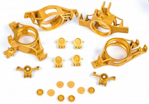 4) The smoothness of the machined mating surfaces contrasts with the roughness that is typical of EBM. The Wallwork Nitron-O duplex coating process imparts a gold colour